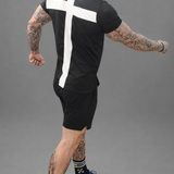 Мъжка тениска Crusader черна - страничен изглед | Iron Cross Apparel