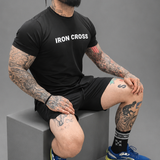 Мъжка тениска Crusader черна - на модел | Iron Cross Apparel