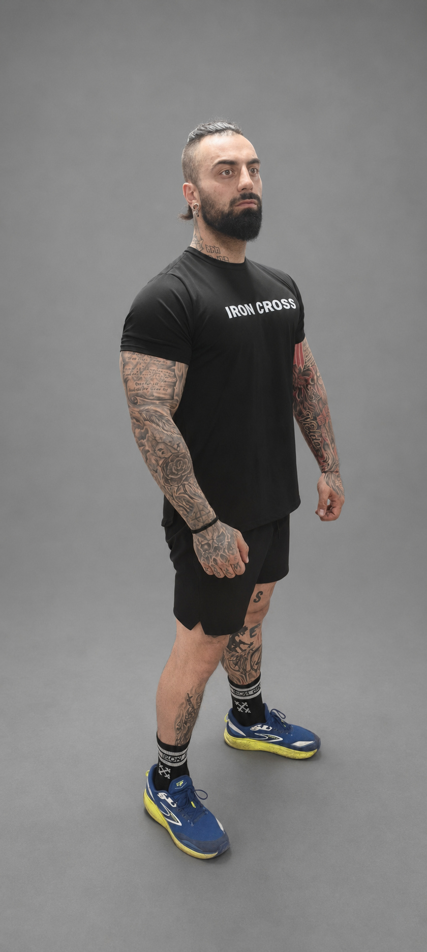 Мъжка тениска Crusader черна - детайл | Iron Cross Apparel